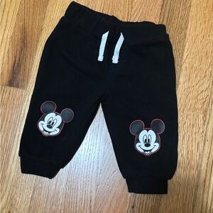 Disney Black Sweatpants with Mickey Mouse Design